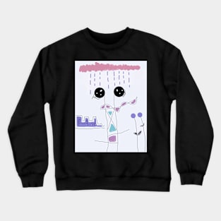 Kids and Purple Rain Stick Figure Crewneck Sweatshirt